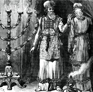 Ypperstepræster, der viser efoden og linnedklæderne, c1880 af Unbekannt