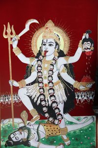 Hindu-gudinden Kali, Kathmandu, Nepal af Unbekannt