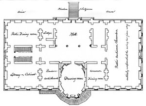 Hobans originale planer for Det Hvide Hus, 1700-tallet 1908 af Unbekannt