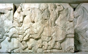 Ryttere fra Parthenon-frisen, 438-432 f.Kr af Unbekannt