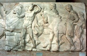 Ryttere fra Parthenon-frisen, 438-432 f.Kr af Unbekannt