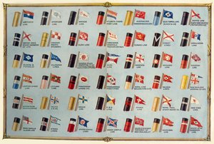 House Flag and Funnels of Passenger Steamship Lines, c1930. af Unbekannt