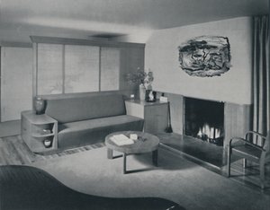 Hus i Pomona, Californien - stuen fra den anden side af skillevæggen, 1942 af Unbekannt