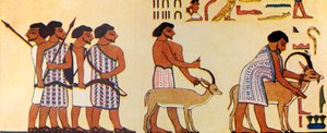 Hvordan en gammel egypter malede israelitternes komme ind i Egypten, c1930. af Unbekannt