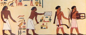 Hvordan en gammel egypter malede israelitternes komme ind i Egypten, c1930. af Unbekannt