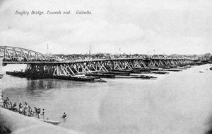 Howrah-broen over Hooghly-floden, Calcutta, Indien, begyndelsen af det 20. århundrede af Unbekannt