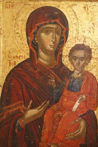Ikon : St Mary Hodighitria (1500-tallet), Berat, Albanie af Unbekannt