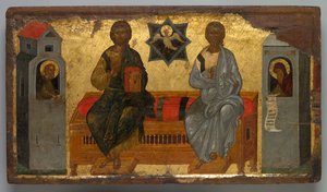 Ikon for Det Nye Testamentes Treenighed, ca. 1450. af Unbekannt