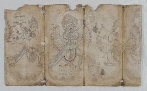 Ikonografisk tegning af tantriske oplyste væsener, ca. 1500. af Unbekannt