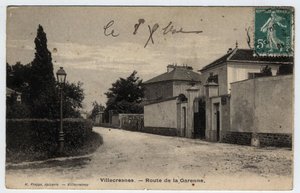 Ile de France, Val de Marne (94), Villecresnes: Garenne-vejen - Postkort dateret 1909 af Unbekannt