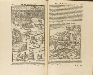 Illustration fra De re metallica libri XII af Georgius Agricola, 1556 af Unbekannt