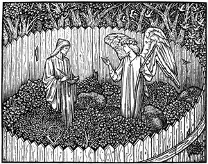 Illustration fra Kelmscott Press-udgaven af Works of Geoffrey Chaucer, 1896 1964 af Unbekannt