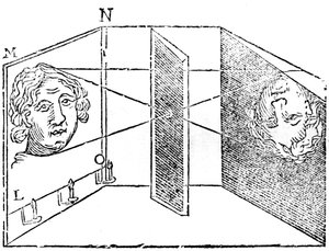 Illustration af princippet om camera obscura, 1671 af Unbekannt