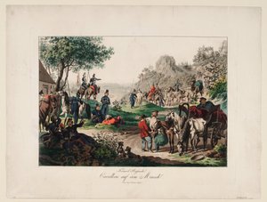 Kejserligt russisk kavaleri på march, 1813 af Unbekannt