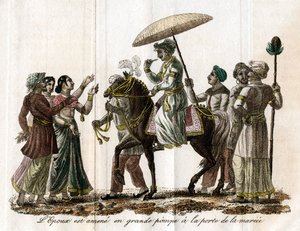 Indisk bryllupsoptog, c1800-tallet af Unbekannt