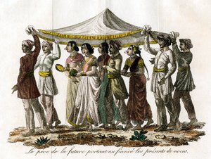 Indisk bryllupsoptog, c1800-tallet af Unbekannt