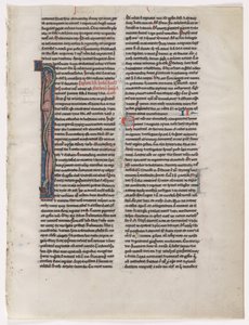 Initial I: Entwined Beast and Serpent: Blad fra en bibel 2 af 2 udskårne blade, ca. 1225-1250. af Unbekannt