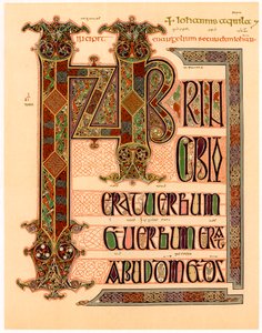Startside fra Lindisfarne-evangelierne, slutningen af 7. eller begyndelsen af 8. århundrede af Unbekannt