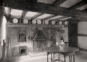 Interiør af Anne Hathaways Cottage, Stratford-upon-Avon, Warwickshire, England, 1924-1926 af Unbekannt