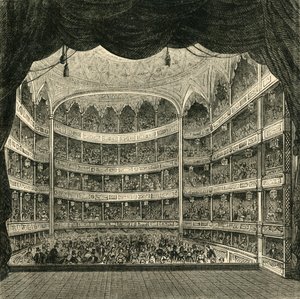 Interiør af Drury Lane Theatre, 1804, 1881. af Unbekannt