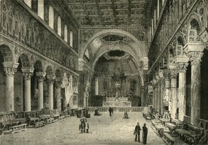 Interiør af San Apollinare Nuovo, Ravenna, 1890. af Unbekannt