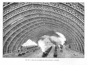 Interiør af St Pancras Railway Station, London, 1865 af Unbekannt
