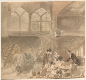 Interiør af en kro, 1800-tallet. af Unbekannt