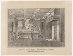 Interiør af Czar Peter House i Zaandam, 1697, midten af det 19. århundrede af Unbekannt