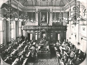 Interiør af House of Assembly, Cape Town, Sydafrika, 1895. af Unbekannt