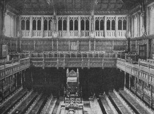 Interiør af Underhuset, Westminster, med blik mod talerstolen, 1909 af Unbekannt
