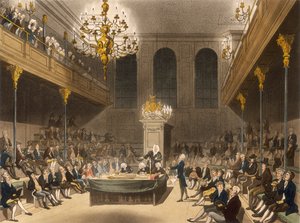 Interiør af House of Commons, Westminster, London, 1809 af Unbekannt