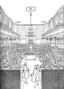 Interiør af Underhuset i 1742 1905 af Unbekannt