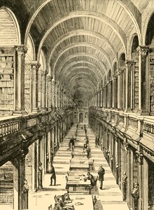 Interiør af biblioteket, Trinity College, 1898. af Unbekannt