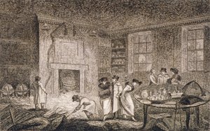 Indvendigt billede af Nathaniel Bentleys lokaler, Leadenhall Street, City of London, 1804 af Unbekannt