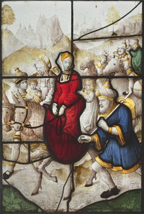 Jakob vender tilbage til Kanaan med Rachael og Lea forfulgt af Laban, ca. 1525. af Unbekannt