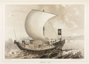 Japansk junk (Jonque), c 1853-1856 af Unbekannt