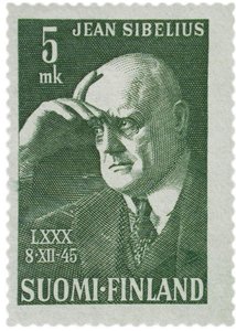 Jean Sibelius frimærke, 1945 af Unbekannt