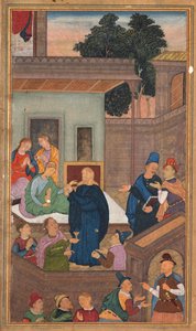 Jesus rejser Jairus datter fra de døde, fra et spejl af hellighed Mirat al-quds..., 1602-16 af Unbekannt