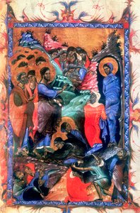 Jesus oprejser Lazarus efter fire dage, c1280 af Unbekannt