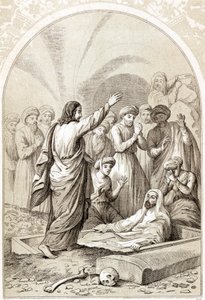 Jesus rejser Lazarus fra graven, c1880 af Unbekannt