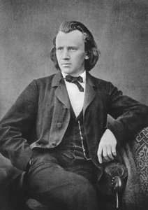 Johannes Brahms 1833-1897, tysk komponist og pianist, c1866 af Unbekannt