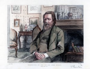 John Ruskin 1819-1900, engelsk kritiker, forfatter, digter og kunstner, 1886 af Unbekannt