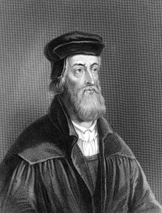 John Wycliffe, engelsk religiøs reformator fra det 14. århundrede, 1882 af Unbekannt