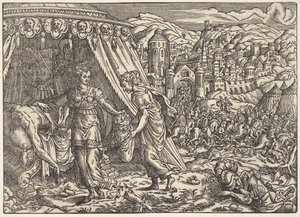 Judith og Holofernes, fra Biblia, Frankfurt, 1564. af Unbekannt