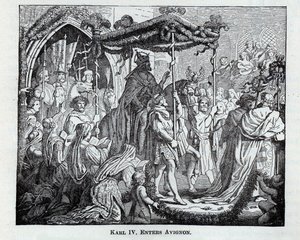 Karl IV kommer ind i Avignon, 1882 af Unbekannt
