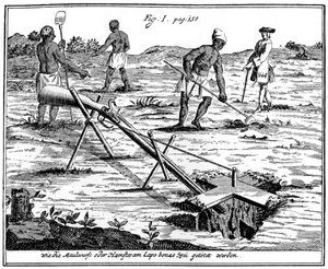 Khoikhois fanger muldvarpe, Sydafrika, 1700-tallet 1931 af Unbekannt