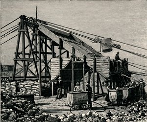 Kimberley Diamond Mine: apparat til at hæve den diamantholdige jord, 1896 af Unbekannt