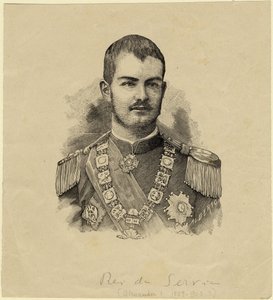 Kong Aleksandar af Serbien 1876-1903, ca. 1889 af Unbekannt