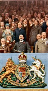 Kong George V ved pokalfinalen, Wembley, 23. april, 1927, c1935 af Unbekannt