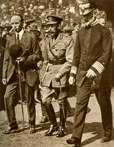 Kong George V deltager i en baseballkamp på Stamford Bridge, London, 1935. af Unbekannt